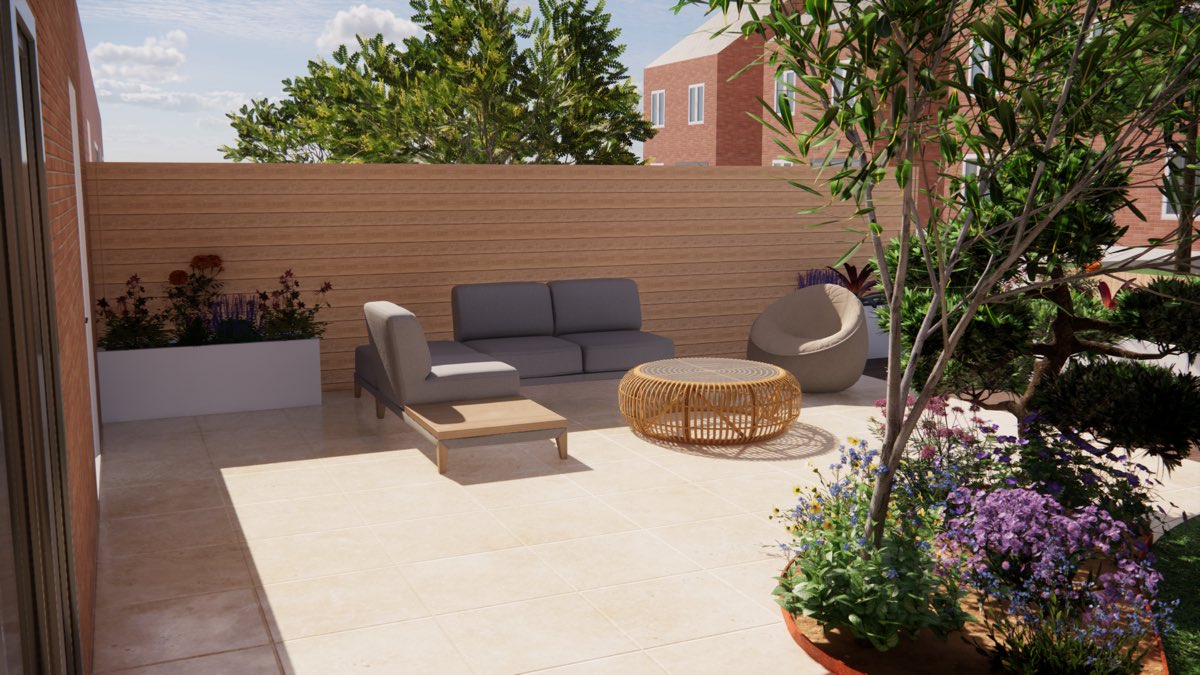 Tuinontwerp voor een tuin in Den Haag
